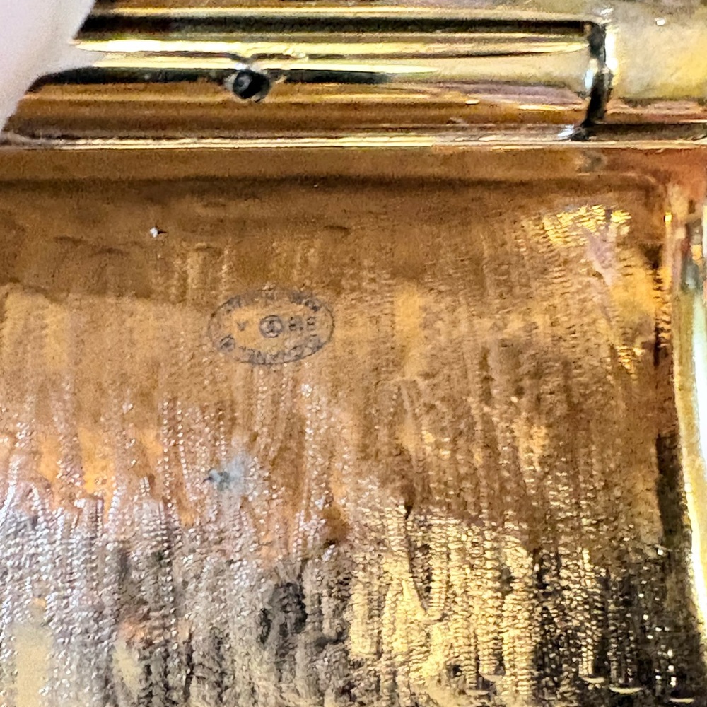 Authentic CHANEL cuff | Gold and Black stripes with Pink gem Accents - Picture 6 of 8